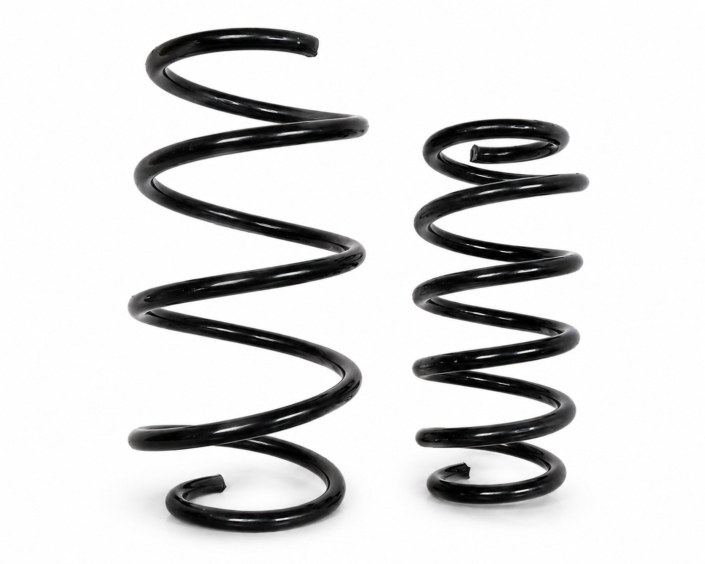Two coil springs standing upright