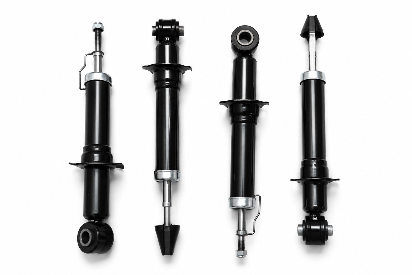 Four shock absorbers laid flat